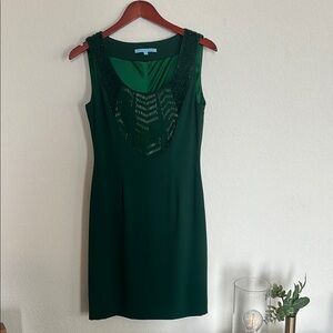 ANTONIO MELANI Green Sequin Embellished Mini Dress